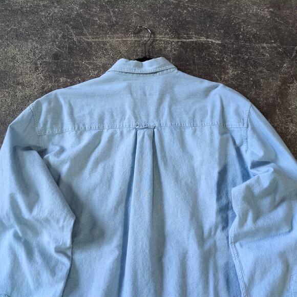 Vintage Adirondack Chambray Denim Shirt Mens XL Blue Savile Row Utility Outdoors - Picture 5 of 8